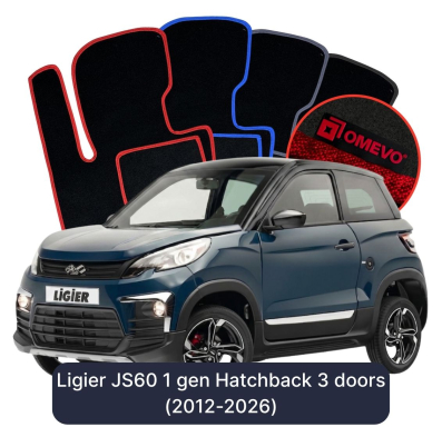 Velour car mats OMEVO for Ligier JS60 1 gen Hatchback 3 doors (2012-2026)
