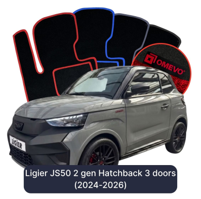 Velour car mats OMEVO for Ligier JS50 2 gen Hatchback 3 doors (2024-2026)