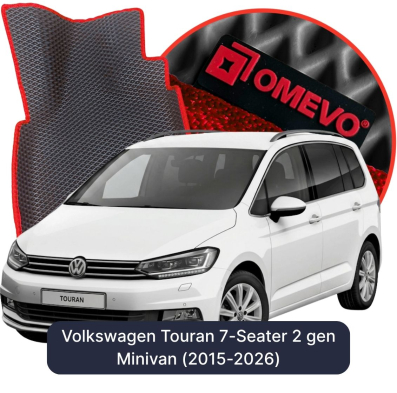 OMEVO EVA car mats for Volkswagen Touran 7-seater 2 gen Minivan (2015-2026)