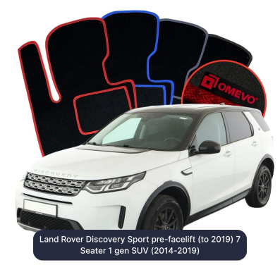 Velour car mats OMEVO for Land Rover Discovery Sport pre-facelift (to 2019) 7 Seater 1 gen SUV (2014-2019)