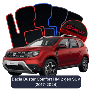 OMEVO Velour Car Mats for Dacia Duster Comfort HM 2 gen SUV (2017-2024)
