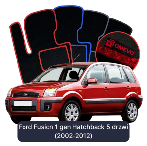 OMEVO Velour Car Mats for Ford Fusion 1 gen Hatchback 5 doors (2002-2012)