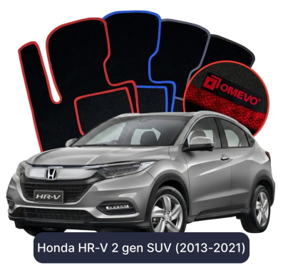 Velour car mats OMEVO for Honda HR-V 2 gen SUV (2013-2021)