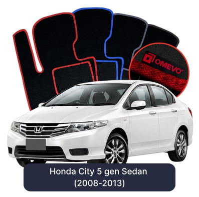 Velour car mats OMEVO for Honda City 5 gen Sedan (2008-2013)