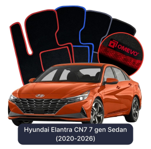 OMEVO Velour Car Mats for Hyundai Elantra CN7 7 gen Sedan (2020-2025)