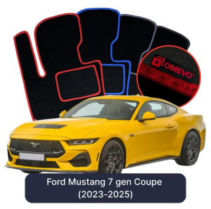 OMEVO Velour Car Mats for Ford Mustang 7 gen Coupe (2023-2025)