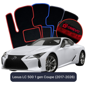 OMEVO Velour Car Mats for Lexus LC 500 1 gen Coupe (2017-2025)