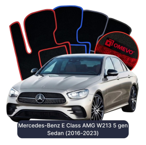 OMEVO Velour Car Mats for Mercedes-Benz E-Class AMG W213 5 gen Sedan (2016-2023)