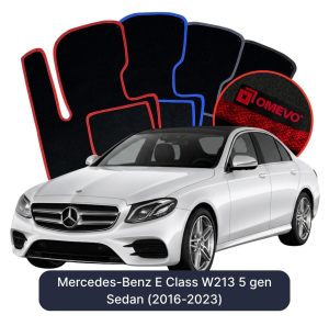 OMEVO Velour Car Mats for Mercedes-Benz E Class W213 5 gen Sedan (2016-2023)