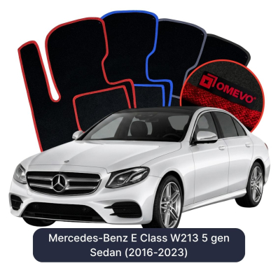 Velour car mats OMEVO for Mercedes-Benz E Class W213 5 gen Sedan (2016-2023)