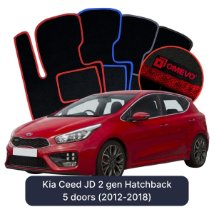 OMEVO Velour Car Mats for Kia Ceed JD 2 gen Hatchback 5 doors (2012-2018)