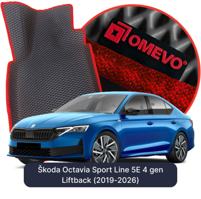 OMEVO EVA car mats for Škoda Octavia Sport Line 5E 4 gen Liftback (2019-2026)