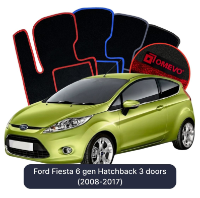 Velour car mats OMEVO for Ford Fiesta 6 gen Hatchback 3 doors (2008-2017)