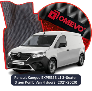 OMEVO 5D Pro EVA Mats for Renault Kangoo EXPRESS L2 3 Seater 3 gen KombiVan 4 doors (2021-2026)