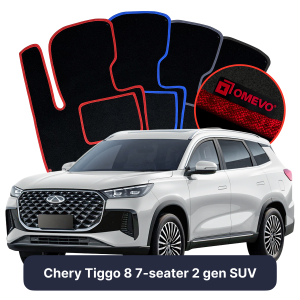 OMEVO Velour Car Mats for Chery Tiggo 8 7 Seater 2 gen SUV (2022-2025)