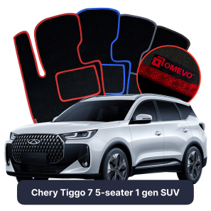 Velour car mats OMEVO for Chery Tiggo 7 5 Seater 1 gen SUV (2023-2025)