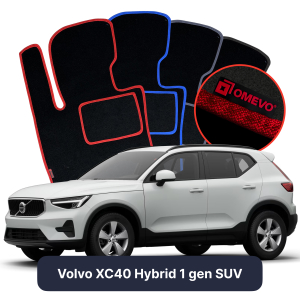OMEVO Velour Car Mats for Volvo XC40 Hybrid 1 gen SUV (2017-2025)