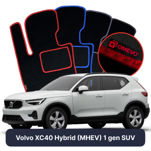 OMEVO Velour Car Mats for Volvo XC40 Hybryda (MHEV) 1 gen SUV (2017-2025)