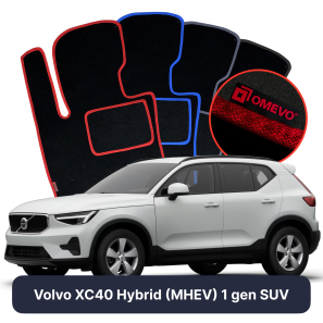Velour car mats OMEVO for Volvo XC40 Hybryda (MHEV) 1 gen SUV (2017-2025)