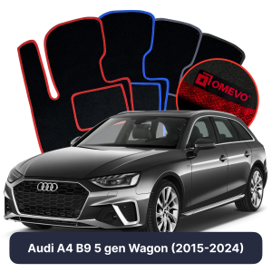 OMEVO Velour Car Mats for Audi A4 B9 5 gen Station Wagon (2015-2024)
