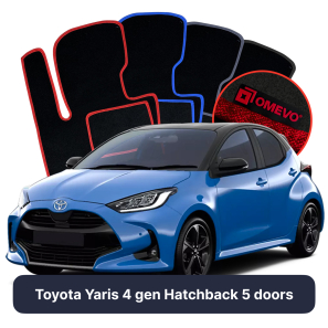 Velour car mats OMEVO for Toyota Yaris 4 gen Hatchback 5 doors (2020-2025)
