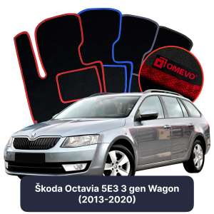 OMEVO Velour Car Mats for Škoda Octavia 5E3 3 gen Station Wagon (2013-2020)