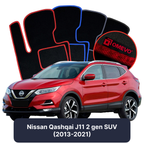 Velour car mats OMEVO for Nissan Qashqai J11 2 gen SUV (2013-2021)