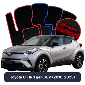 OMEVO Velour Car Mats for Toyota C-HR 1 gen SUV (2016-2023)