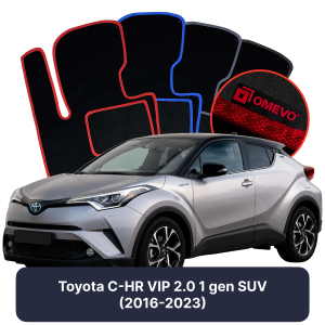OMEVO Velour Car Mats for Toyota C-HR VIP 2.0 1 gen SUV (2016-2023)