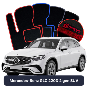 Velour car mats OMEVO for Mercedes-Benz GLC 220D 2 gen SUV (2022-2025)