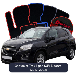 OMEVO Velour Car Mats for Chevrolet Trax 1 gen SUV 5 doors (2012-2022)
