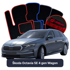 Velour car mats OMEVO for Škoda Octavia 5E 4 gen Station Wagon (2019-2025)