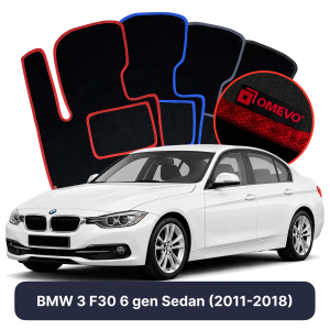 OMEVO Velour Car Mats for BMW 3 F30 6 gen Sedan (2011-2018)