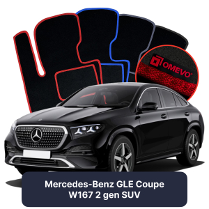 OMEVO Velour Car Mats for Mercedes-Benz GLE Coupe W167 2 gen SUV (2019-2025)