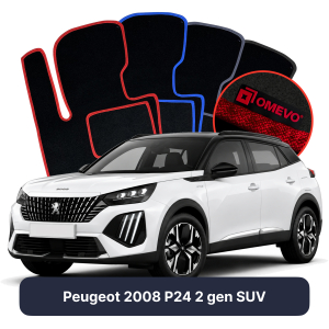 OMEVO Velour Car Mats for Peugeot 2008 P24 2 gen SUV (2019-2025)