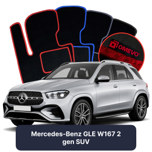 OMEVO Velour Car Mats for Mercedes-Benz GLE W167 2 gen SUV (2019-2025)