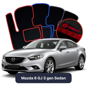 OMEVO Velour Car Mats for Mazda 6 GJ 3 gen Sedan (2012-2025)