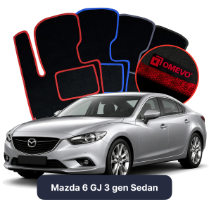 Velour car mats OMEVO for Mazda 6 GJ 3 gen Sedan (2012-2025)