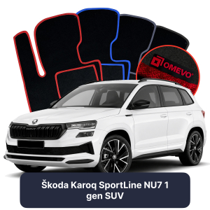 OMEVO Velour Car Mats for Škoda Karoq SportLine NU7 1 gen SUV (2017-2025)