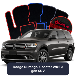 OMEVO Velour Car Mats for Dodge Durango 7 Seater WK2 3 gen SUV (2010-2025)