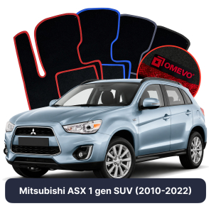 Velour car mats OMEVO for Mitsubishi ASX 1 gen SUV (2010-2022)