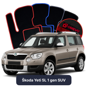 Velour car mats OMEVO for Škoda Yeti 5L 1 gen SUV (2009-2017)