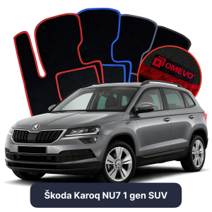 OMEVO Velour Car Mats for Škoda Karoq NU7 1 gen SUV (2017-2025)