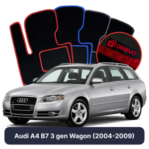 OMEVO Velour Car Mats for Audi A4 B7 3 gen Station Wagon (2004-2009)