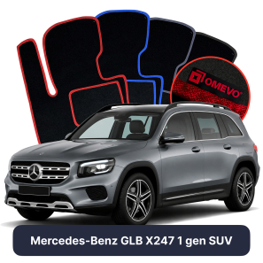 Velour car mats OMEVO for Mercedes-Benz GLB X247 1 gen SUV (2019-2025)