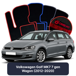Velour car mats OMEVO for Volkswagen Golf MK7 7 gen Station Wagon (2012-2020)