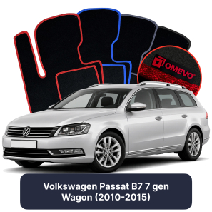 Velour car mats OMEVO for Volkswagen Passat B7 7 gen Station Wagon (2010-2015)