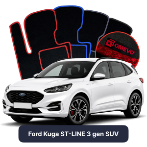 OMEVO Velour Car Mats for Ford Kuga ST-LINE 3 gen SUV (2019-2025)