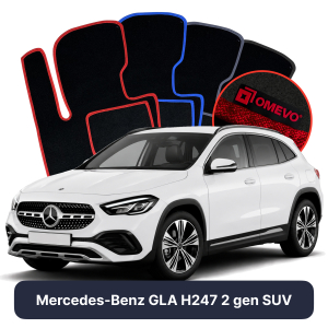 OMEVO Velour Car Mats for Mercedes-Benz GLA H247 2 gen SUV (2020-2025)