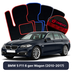 OMEVO Velour Car Mats for BMW 5 F11 6 gen Station Wagon (2010-2017)